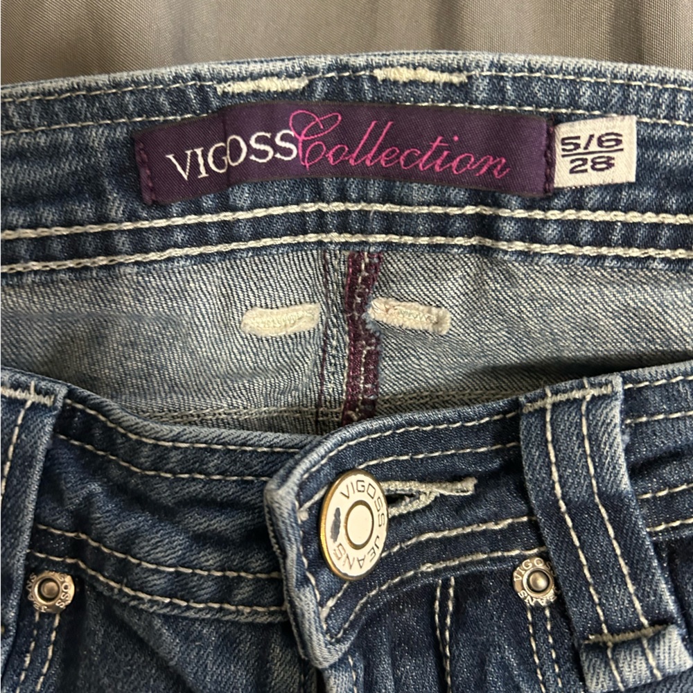 Vigoss Classic Blue Denim Jeans junior skinny straight leg